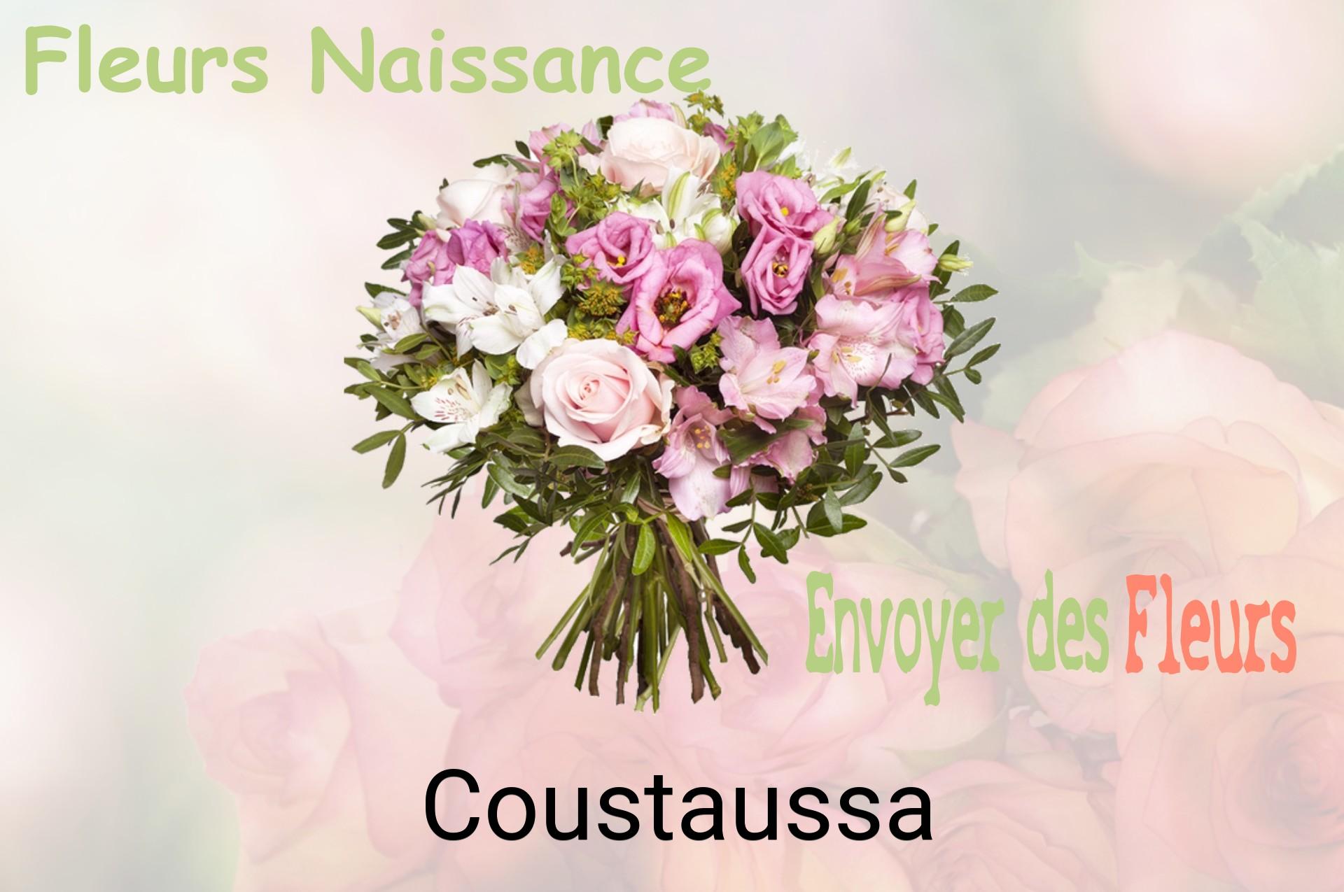 Bouquet de fleurs de naissance livré à Coustaussa