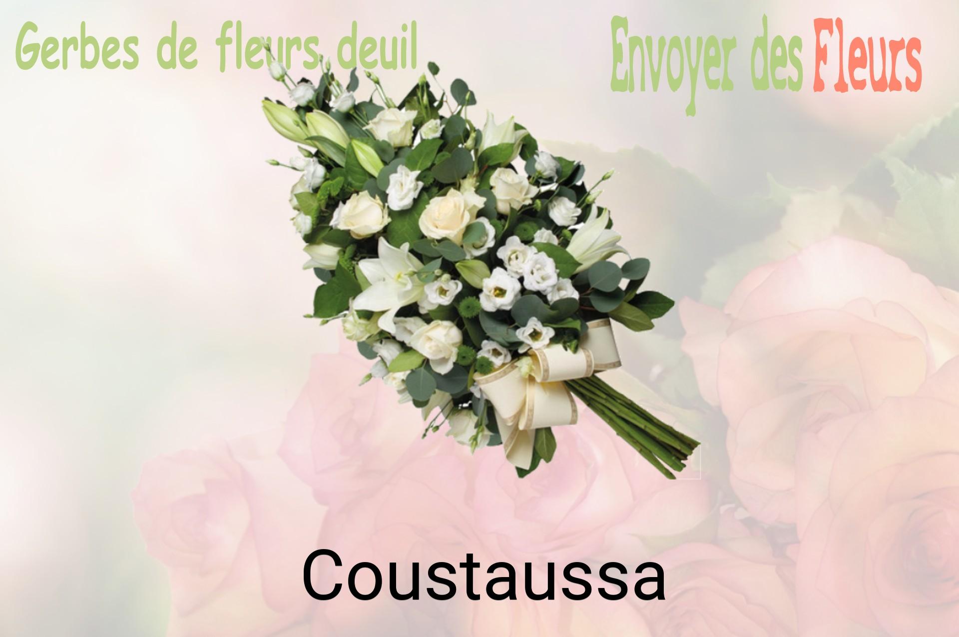 Gerbe de fleurs de deuil livrée à Coustaussa